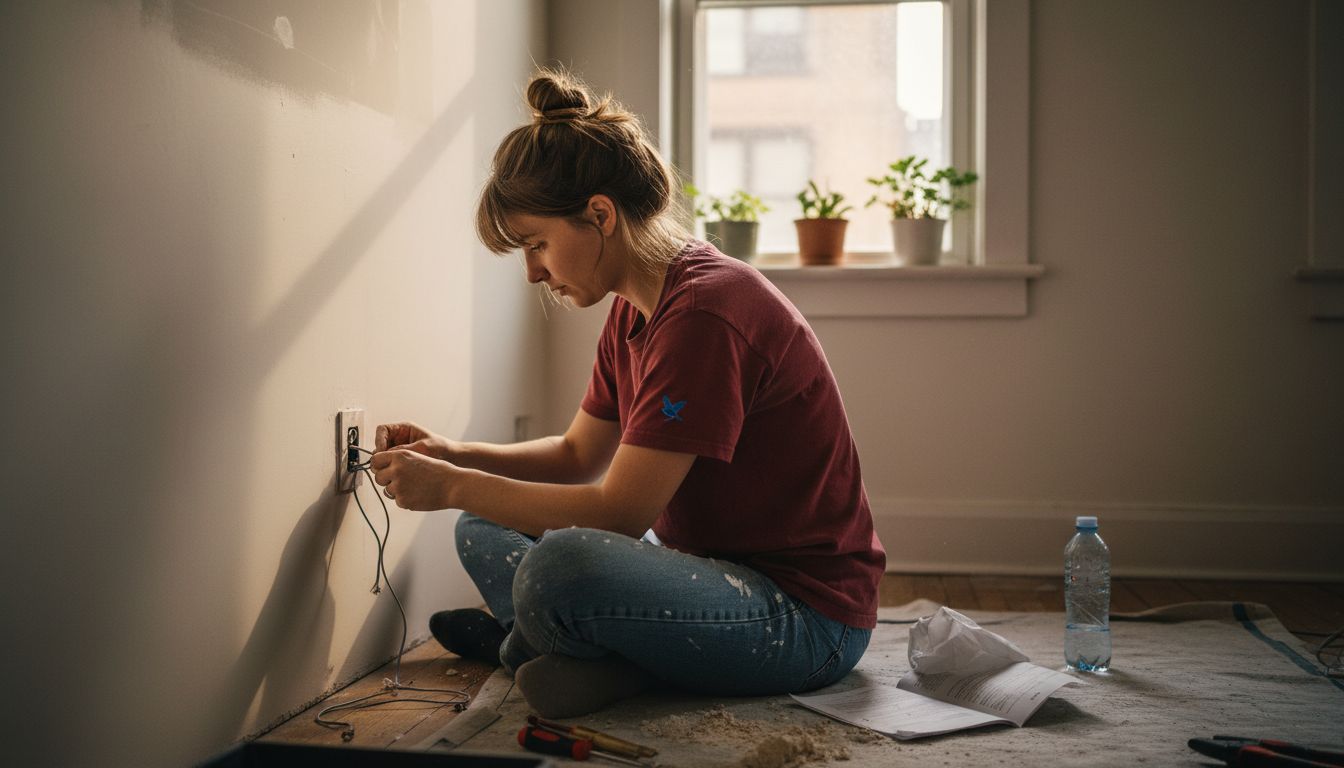 Zukunftsfähige Elektroinstallation 2025 – Was zählt wirklich 1 Woman installing smart light switch apartment