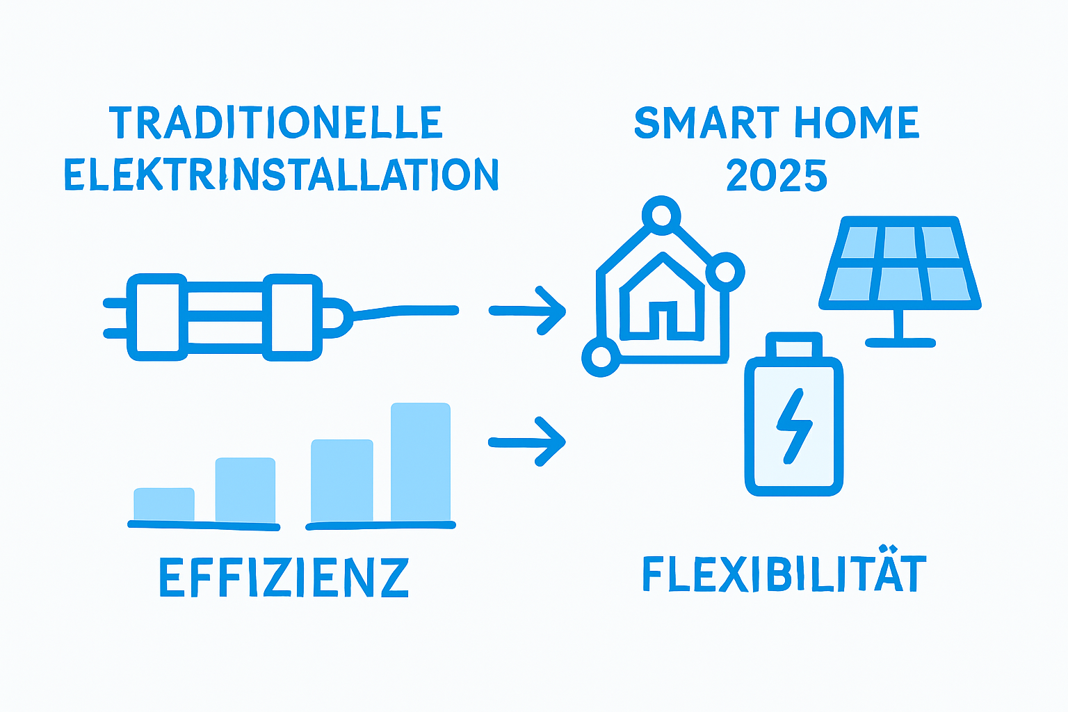Zukunftsfähige Elektroinstallation 2025 – Was zählt wirklich 2 Comparison smart home traditional installation infographic
