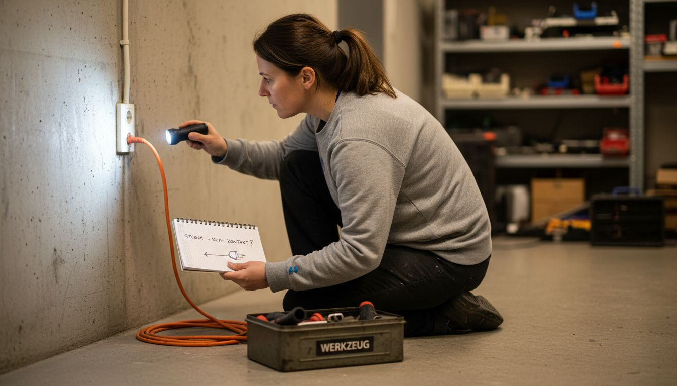 Sicherheitsprüfung Elektrik Ablauf: So gehen Sie richtig vor 1 Ein Techniker führt eine Sichtprüfung der Steckdose durch.