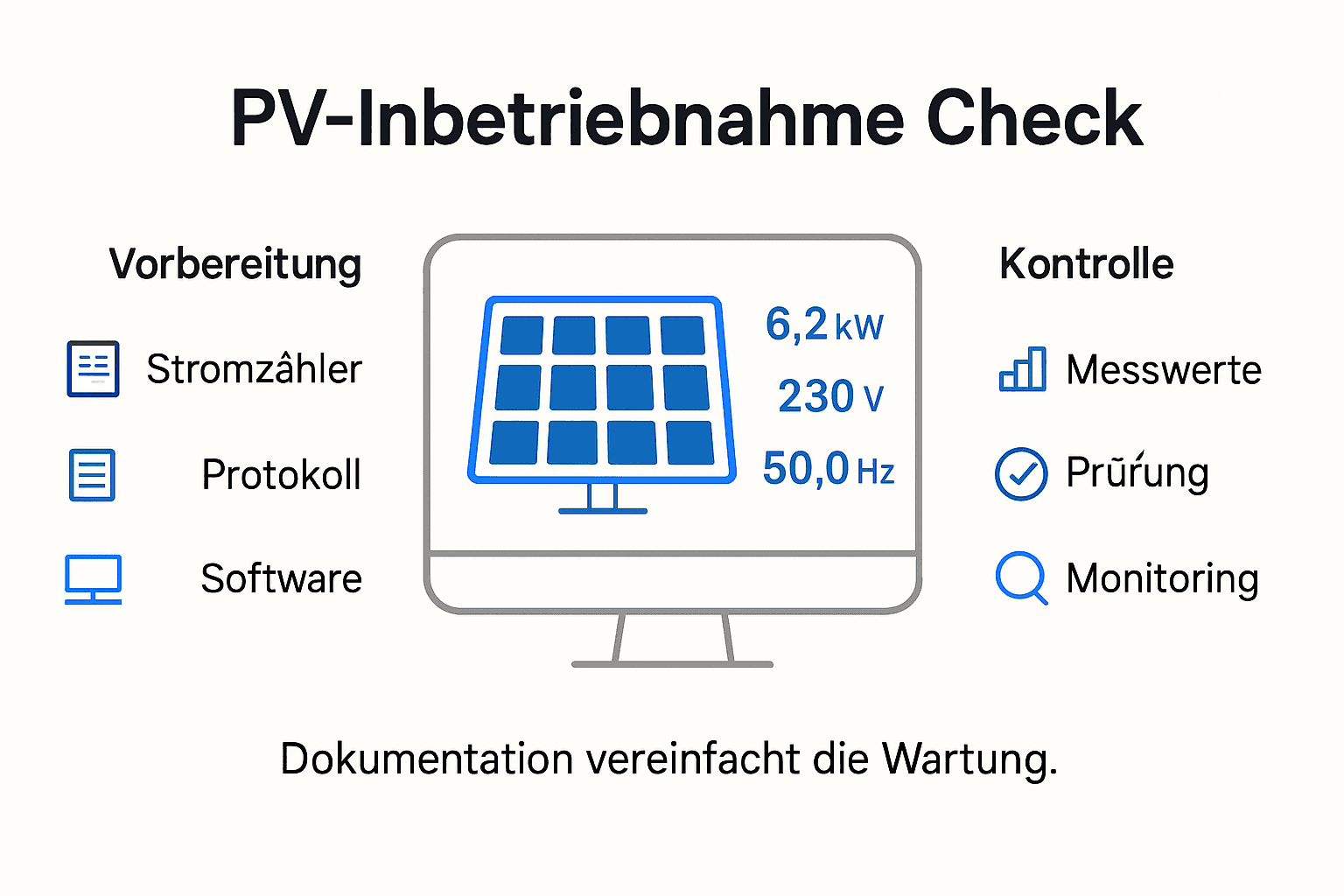 Photovoltaik-Planung 2025 Checkliste: Schritt-für-Schritt-Anleitung 2 Übersicht: Schritt-für-Schritt-Anleitung zur Inbetriebnahme einer Photovoltaikanlage inklusive aller notwendigen Prüfungen und Kontrollen
