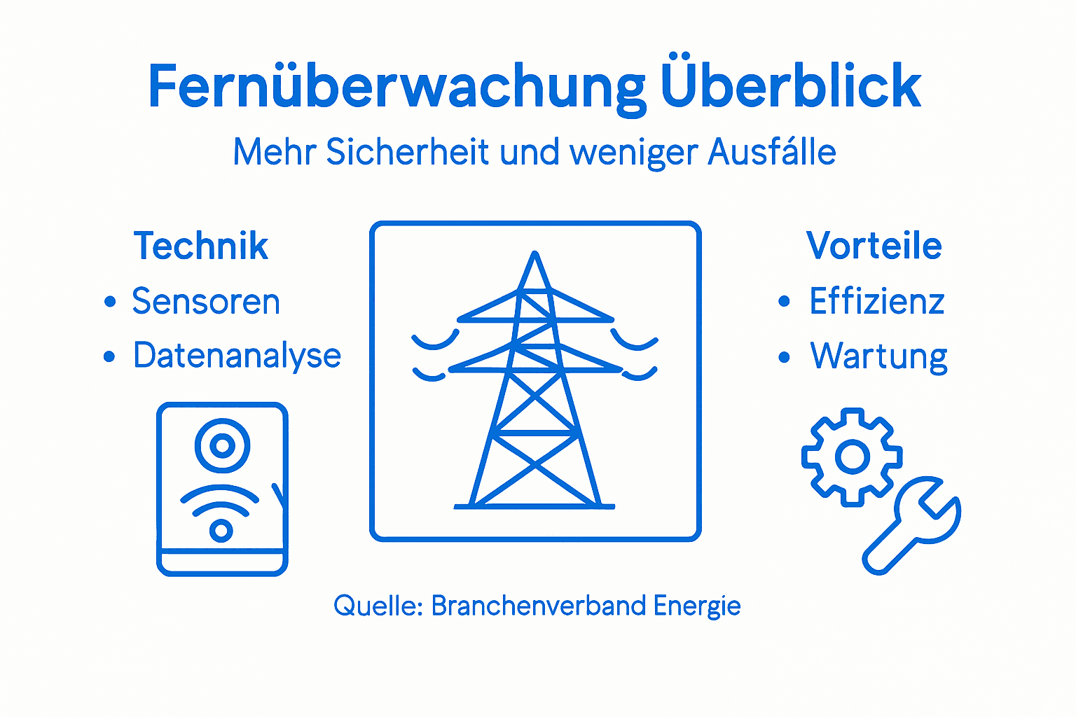 Fernüberwachung elektrischer Anlagen: Sicherheit und Effizienz 2 Infografik: Fernüberwachung – Technologien und ihre Vorteile auf einen Blick