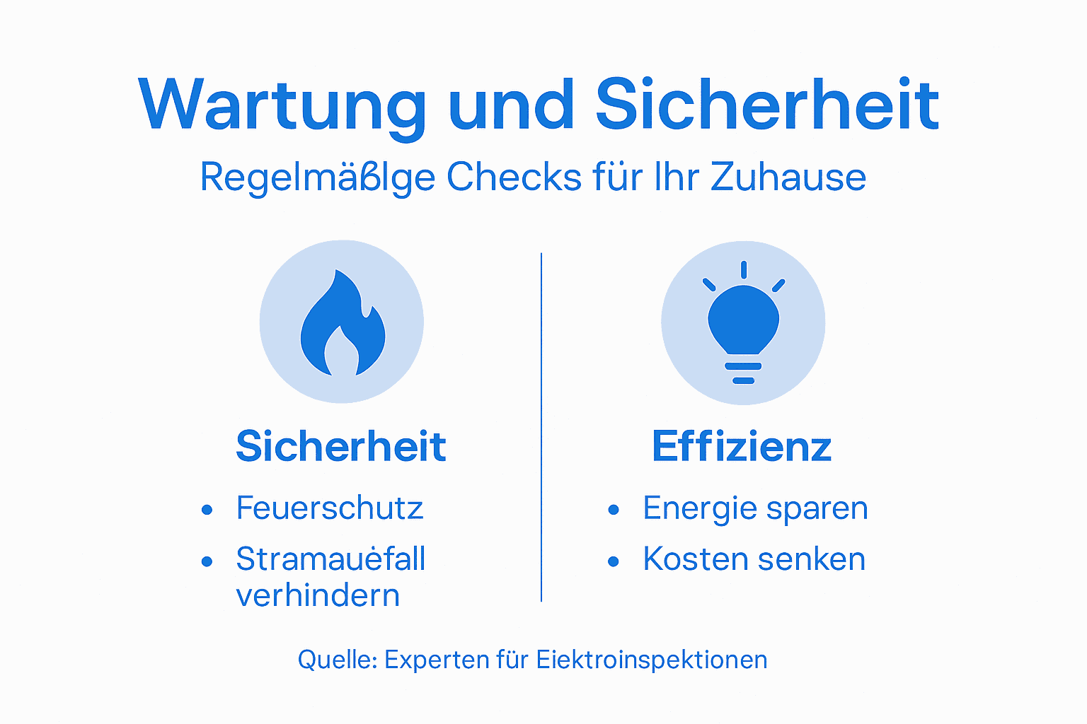 Regelmäßige Wartung – Sicherheit und Effizienz für Ihr Zuhause 2 Grafik mit Tipps rund um Wartung, Sicherheit und Energieeffizienz