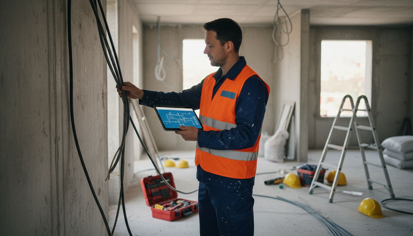 Effektive Tipps für Bauzeitenplanung Elektroprojekte 1 Der Elektriker behält den Baufortschritt stets im Blick.