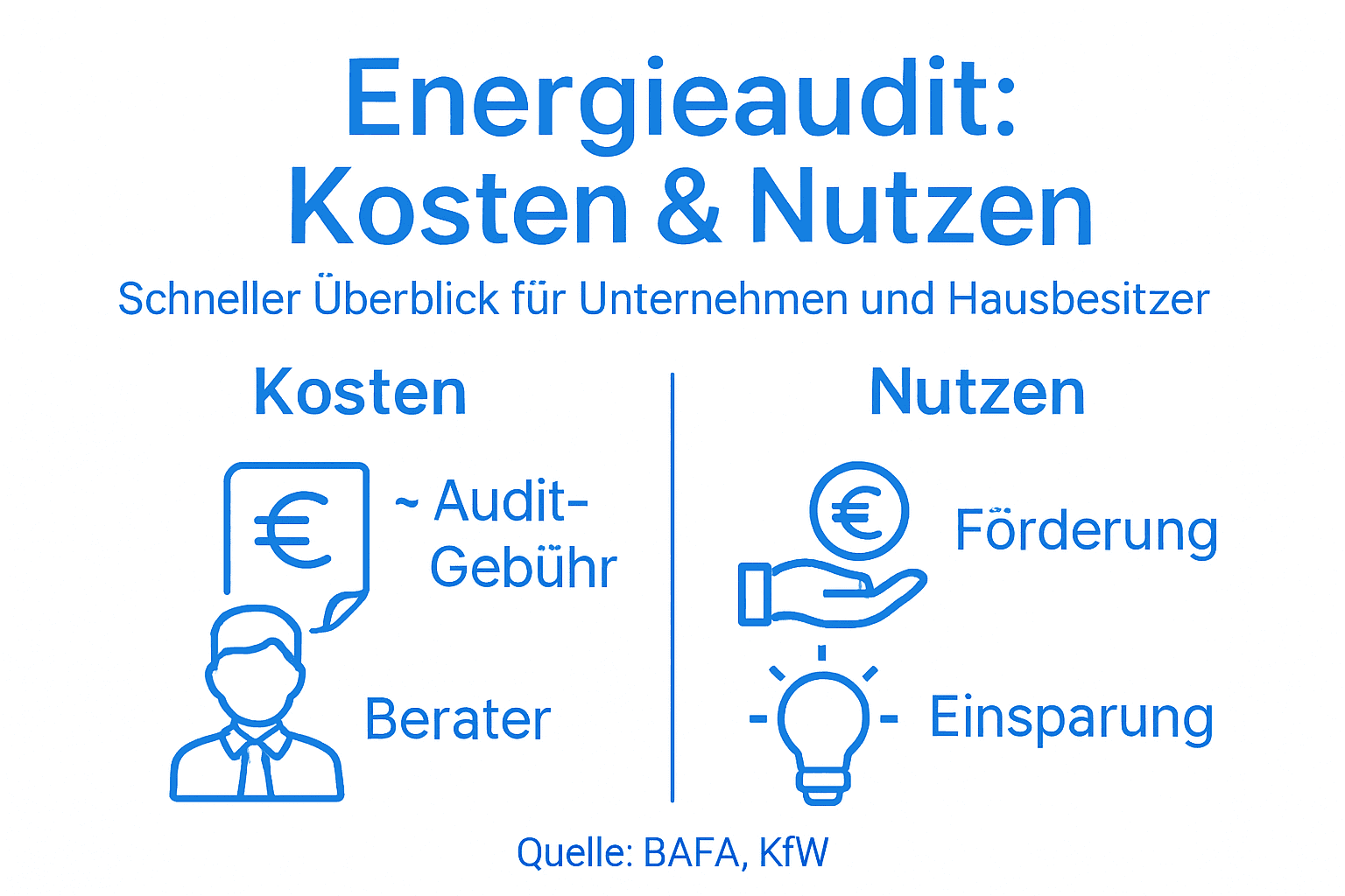 Energieaudit Erklärung – Mehr Effizienz und Kostenersparnis 2 Grafik: Was bringt ein Energieaudit – Kosten und Vorteile auf einen Blick