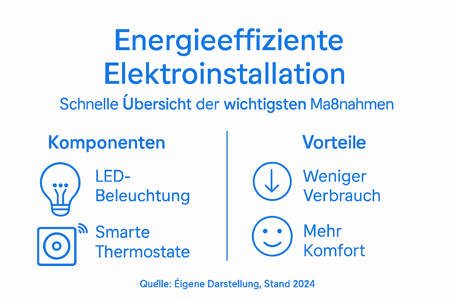 Nachhaltige Elektroinstallation Guide: Energieeffiziente Lösungen umsetzen 2 Übersicht der wichtigsten Maßnahmen für eine energieeffiziente Elektroinstallation