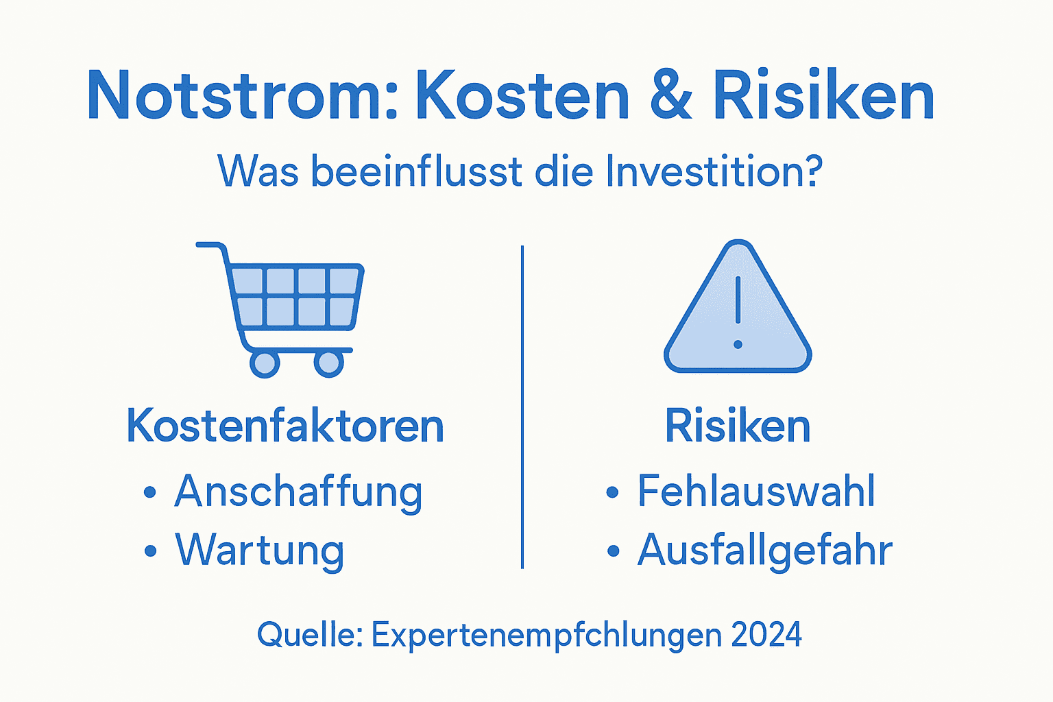 Erklärung Notstromsysteme – Sicherheit bei Stromausfall 2 Infografik: Was kosten Notstromlösungen – und welche Risiken gibt es?