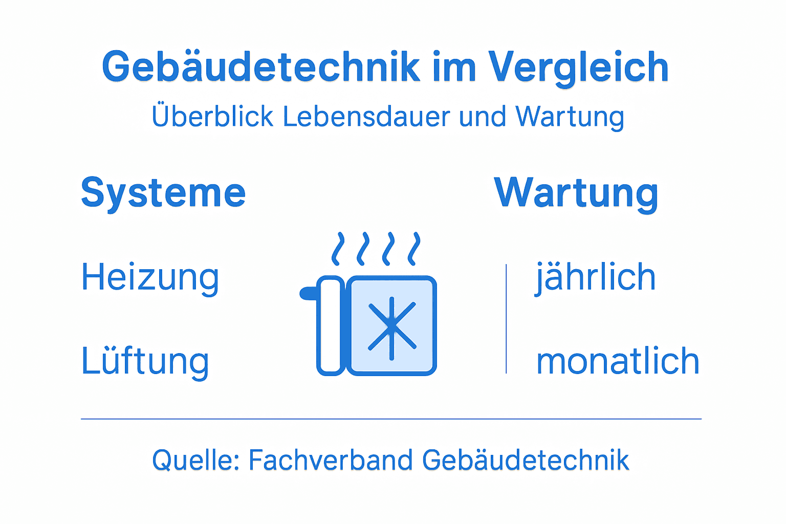 Gebäudetechnik erklärt: Effizienz, Komfort und Sicherheit 1 Die Infografik bietet einen anschaulichen Überblick über den Vergleich verschiedener Gebäudetechnik-Systeme.