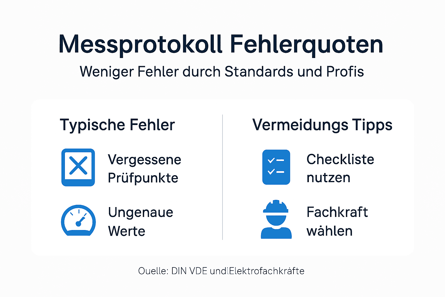Messprotokolle Elektrotechnik 2026: 20% Fehler vermeiden 2 Infografik: Typische Fehler bei Messprotokollen in der Elektrotechnik und wie man sie vermeidet