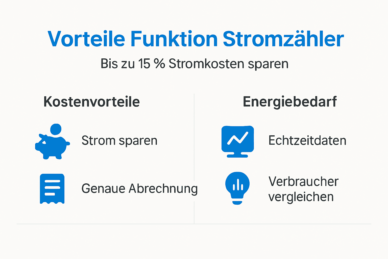 Die Infografik veranschaulicht anschaulich die Vorteile moderner Stromzähler.