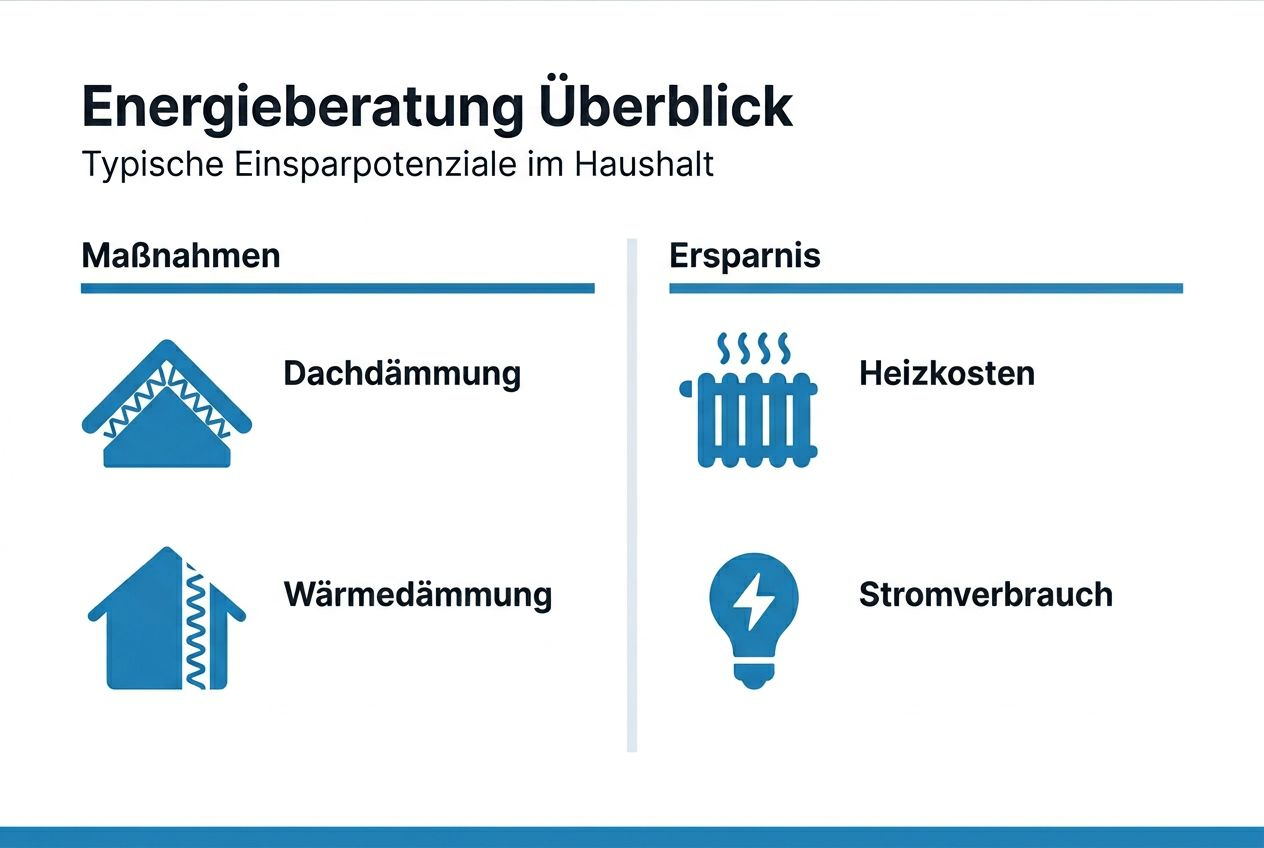 Grafik: So profitieren Sie von einer Energieberatung – Ihre Sparmöglichkeiten im Überblick