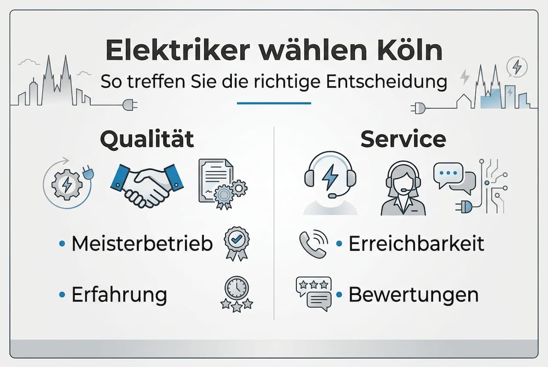 Infografik: Worauf Sie bei der Auswahl eines Elektrikers in Köln achten sollten