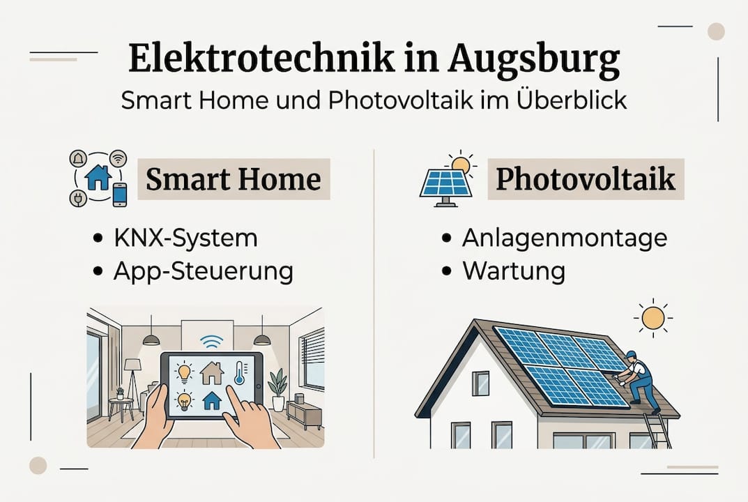 Siemens & lokale Elektriker in Augsburg: Was Sie wissen müssen 2 Übersicht: Smart-Home-Lösungen und Photovoltaik in Augsburg auf einen Blick