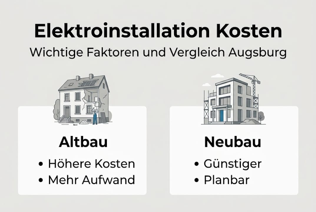 Elektroinstallation Kosten im Haus: Budgetplanung für Augsburg 1 Infografik zeigt: Was kosten Altbau und Neubau im Vergleich?