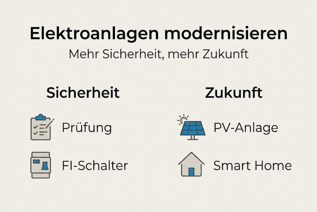 Elektroanlagen modernisieren: Sicherheit & Zukunft sichern 2 Infografik: Moderne Lösungen für mehr Sicherheit und eine zukunftsfähige Entwicklung