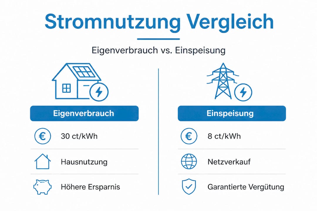 Photovoltaik Stromerzeugung: So Profitieren Sie Nachhaltig 2 Infografik: Eigenverbrauch oder Einspeisung – ein Vergleich der Modelle