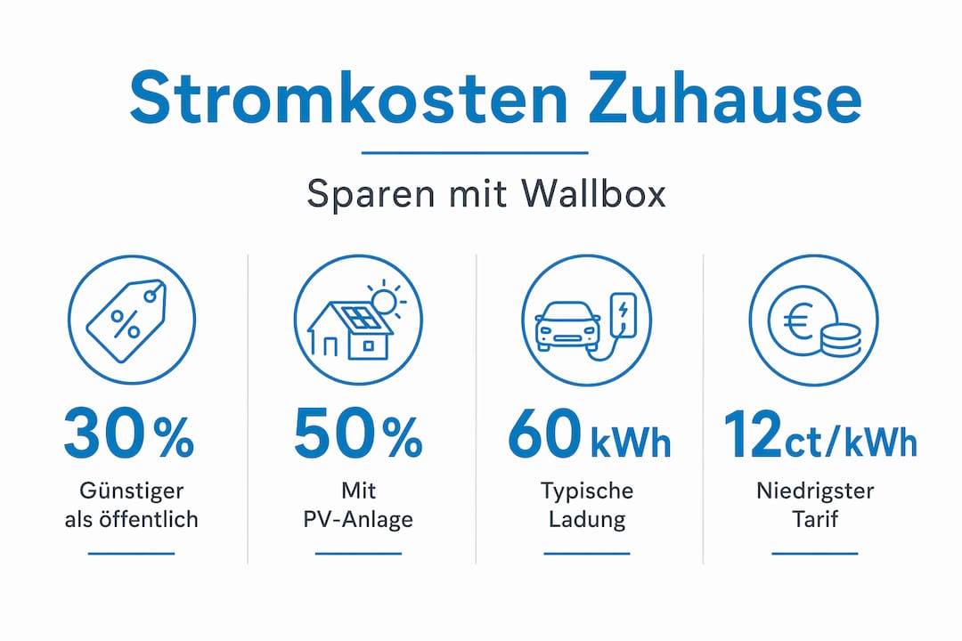 Übersichtsgrafik: Was kostet das Laden eines Elektroautos zu Hause?