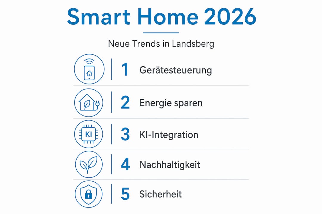 Eine Übersicht der Smart Home Trends 2026 – anschaulich als Schritt-für-Schritt-Grafik dargestellt