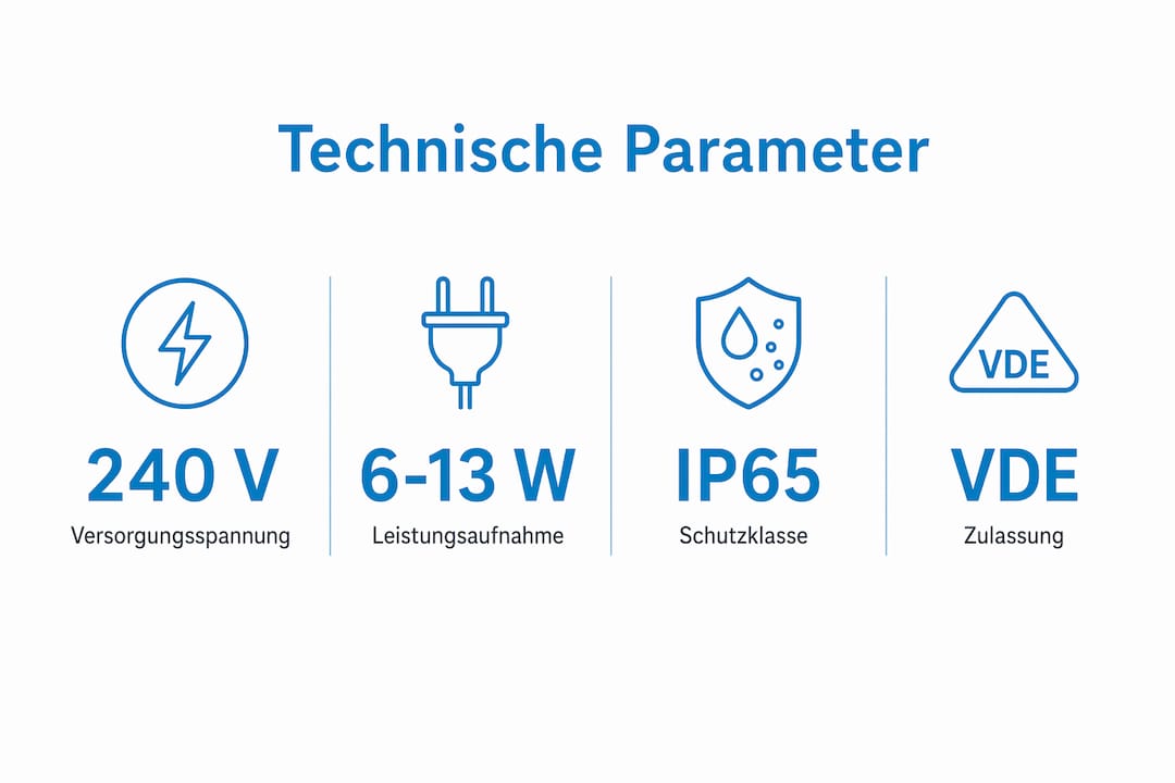 Übersichtsgrafik: Technische Daten und Eigenschaften von Schaltschrankleuchten auf einen Blick