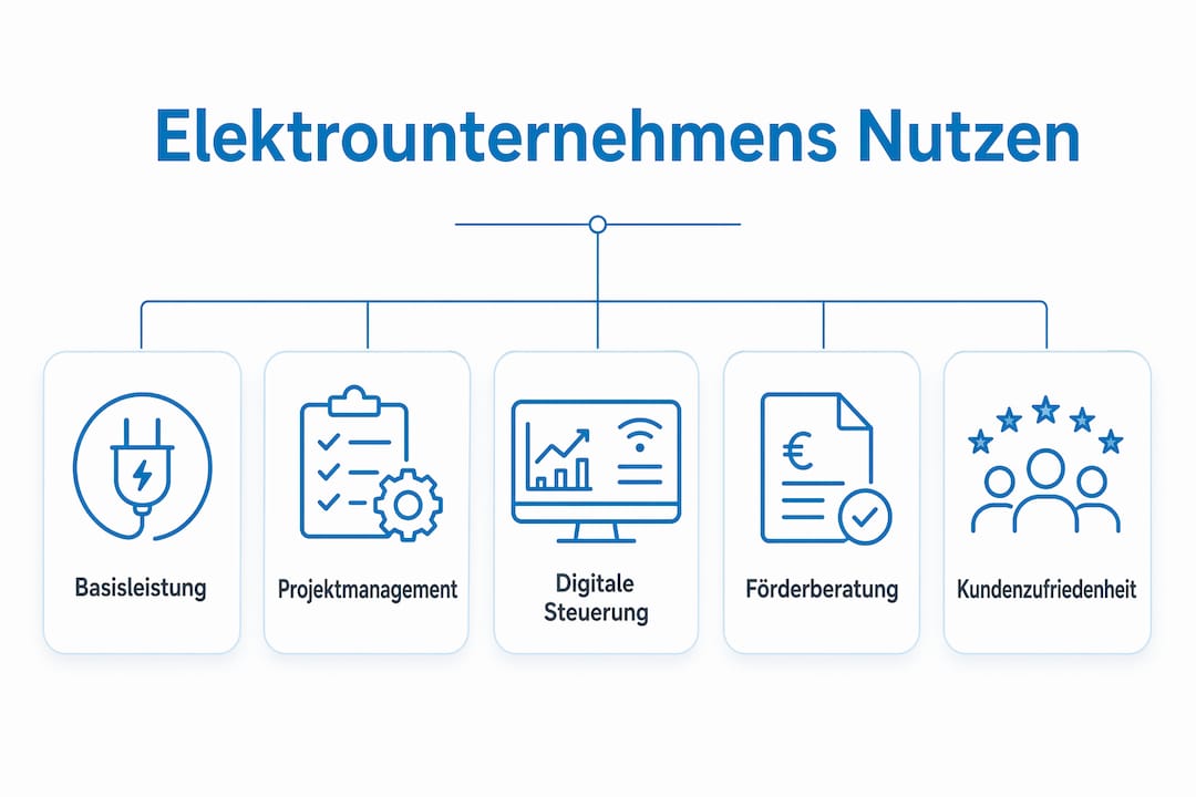Grafische Übersicht: Zusatzleistungen im Elektroservice – eine hierarchische Darstellung