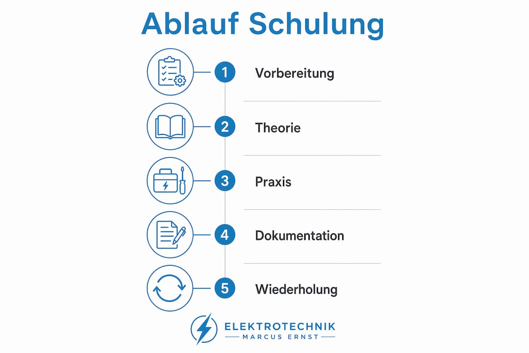 Infografik: So läuft eine Schulung zur Elektrosicherheit ab