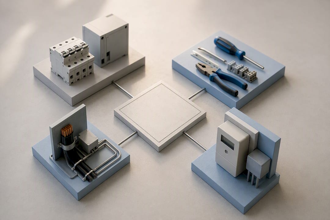 Darstellung der vier Kostenfaktoren bei Elektroarbeiten