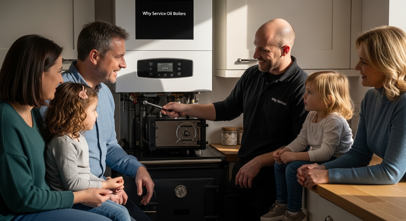 oil boiler servicing family