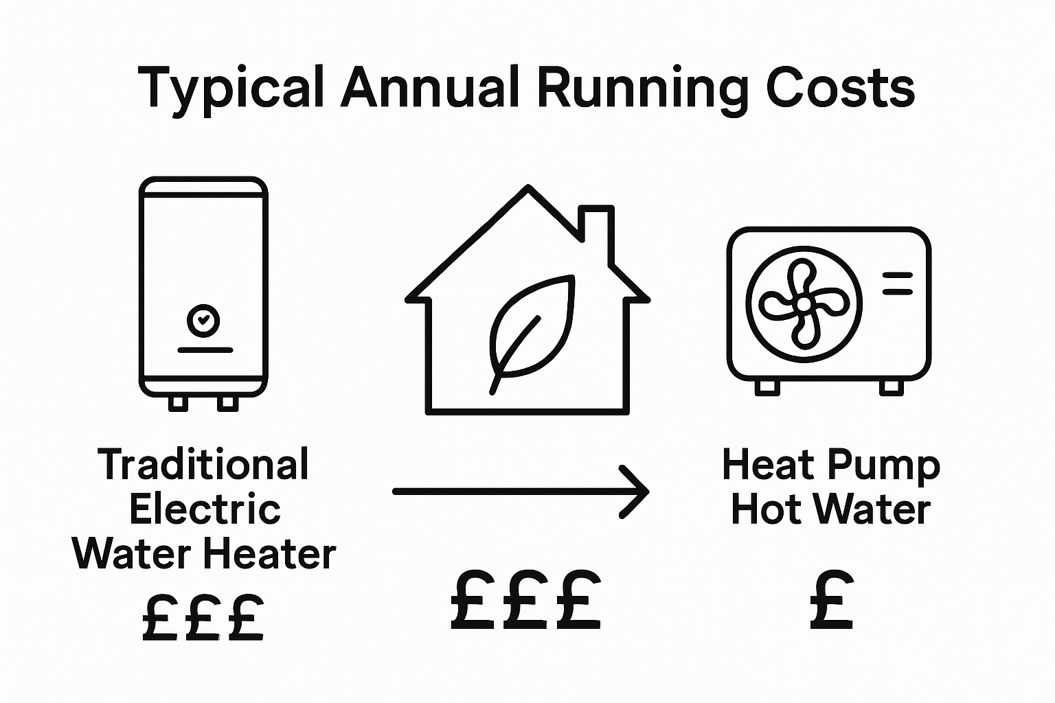 Comparison of annual costs for electric vs heat pump water heaters