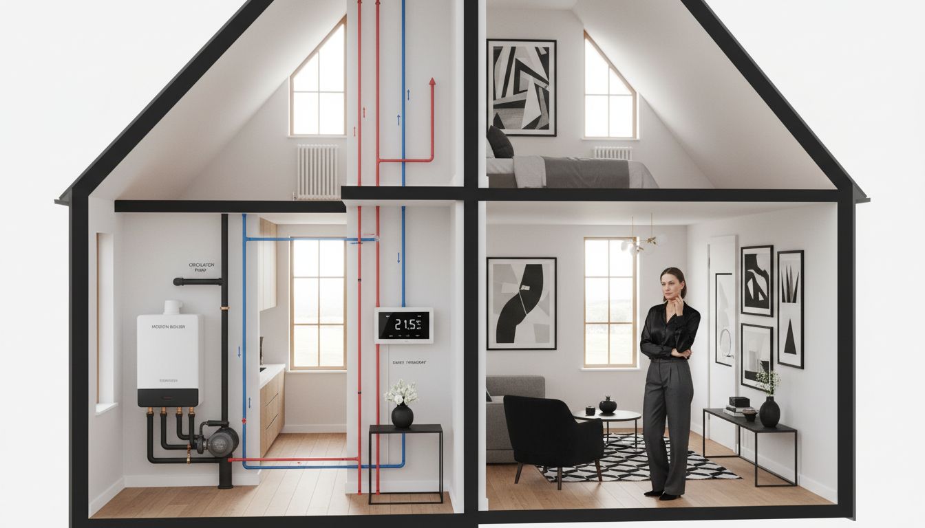 central heating cutaway