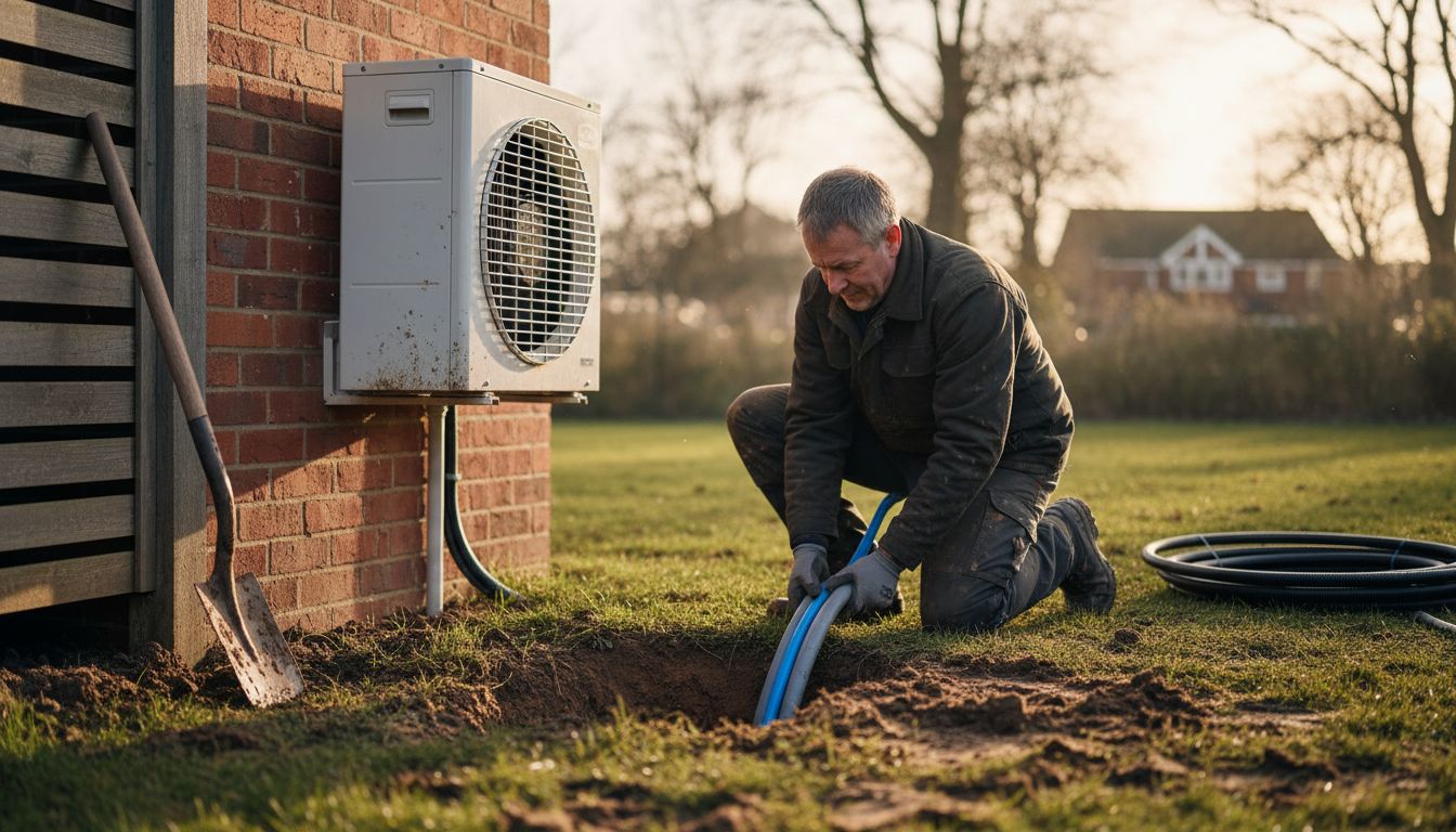 Ground and air source heat pump installation