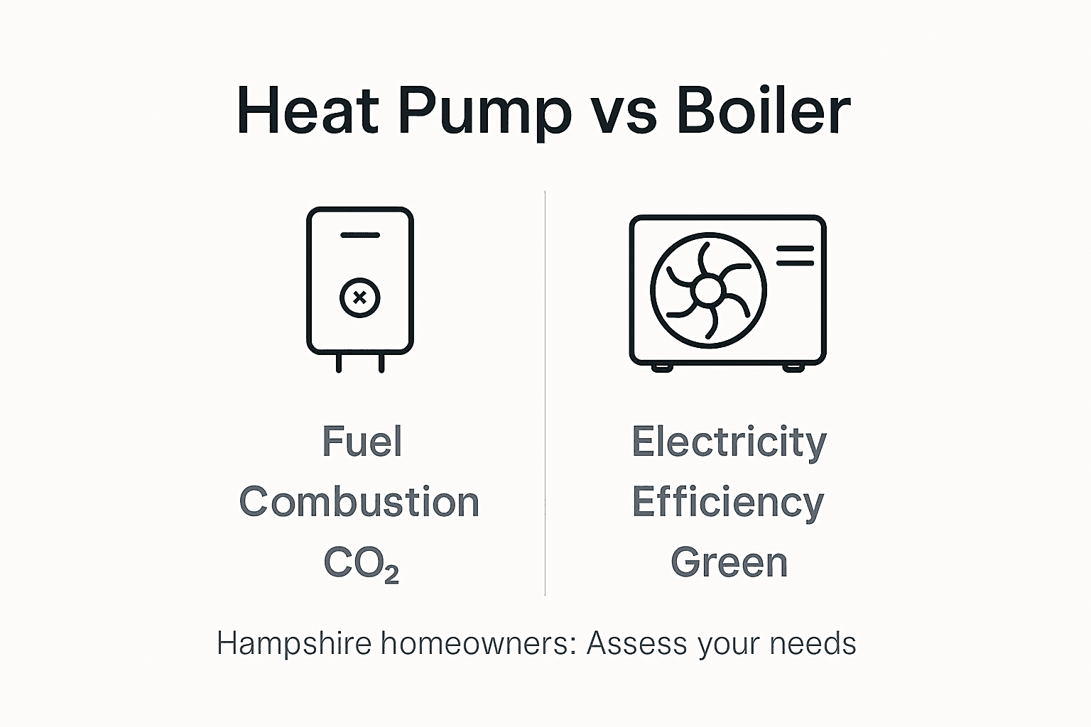 Comparison infographic heat pump and boiler