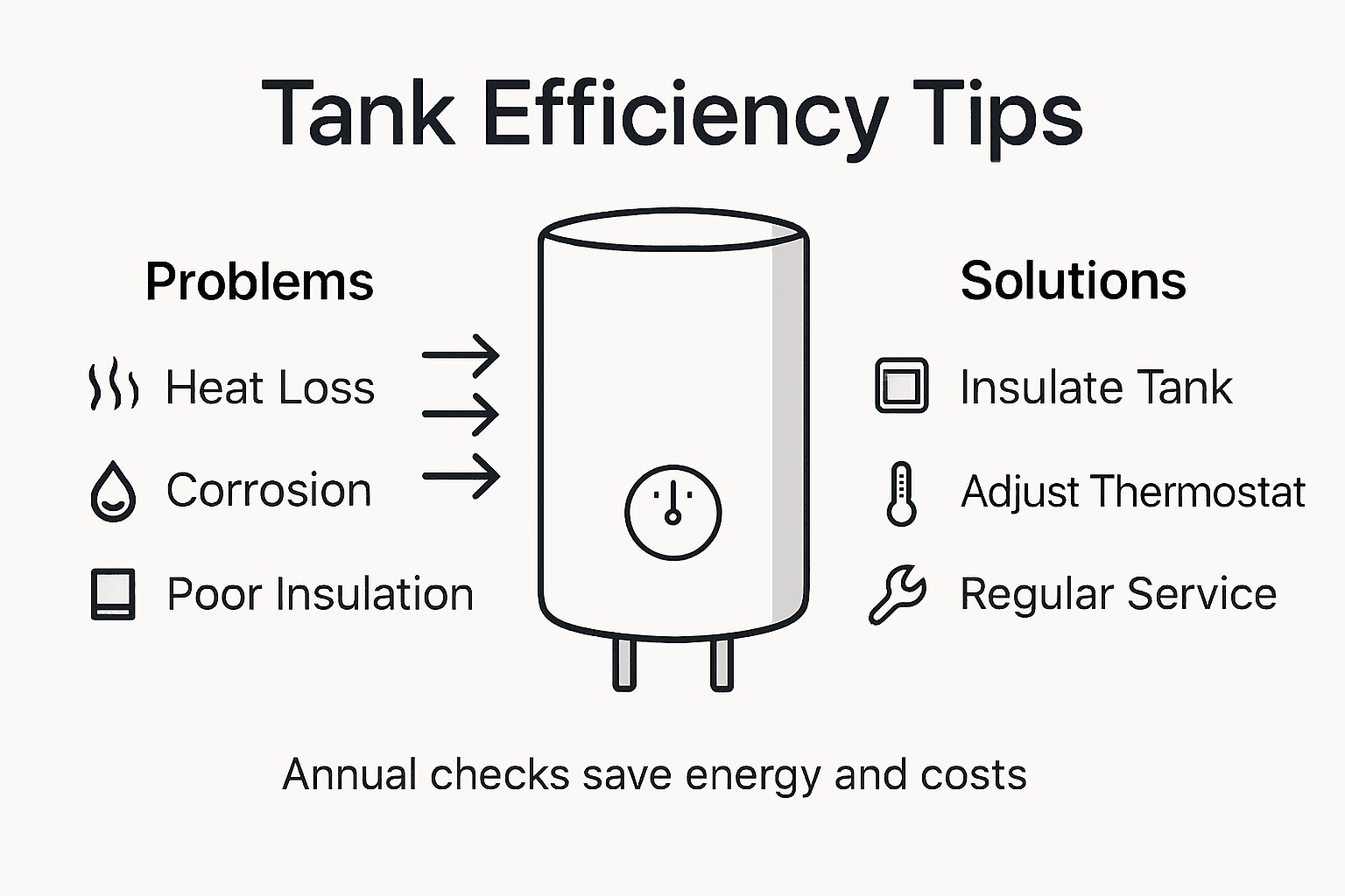 Infographic hot water tank energy efficiency tips
