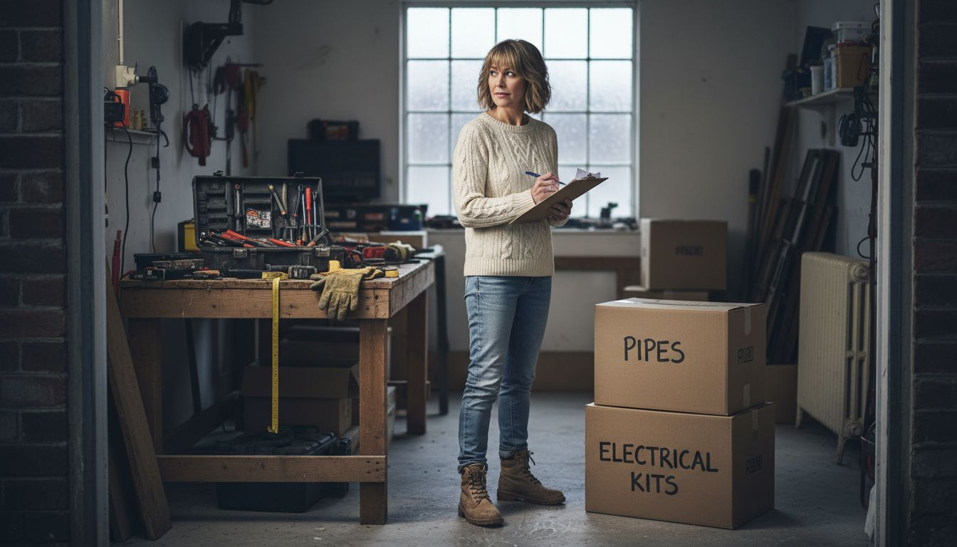 Preparing tools and materials for heat pump install