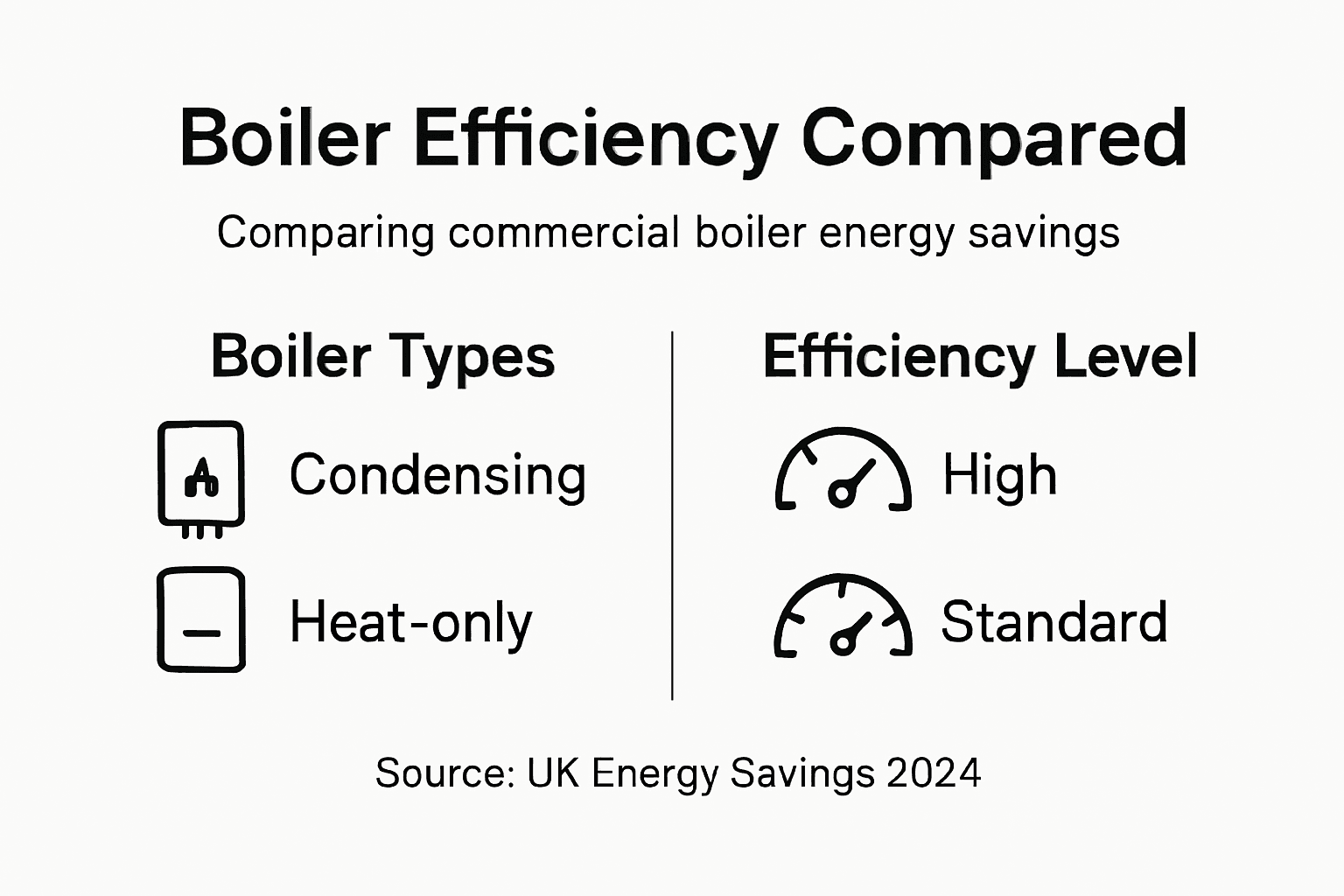Infographic comparing boiler types and efficiencies