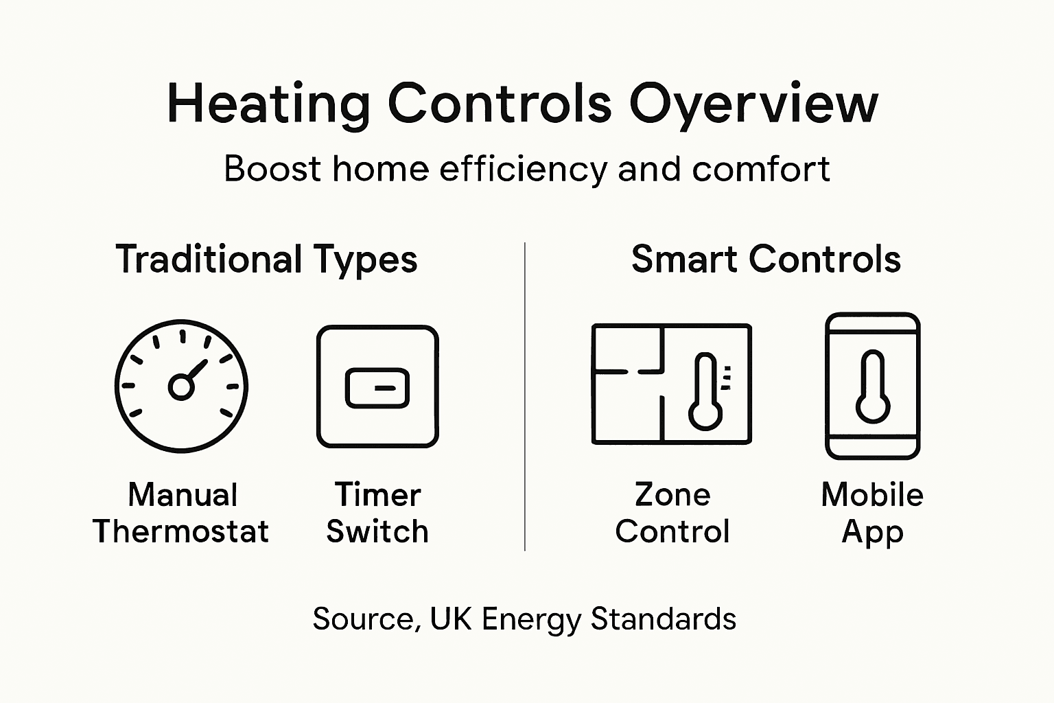 Infographic of heating control types and benefits