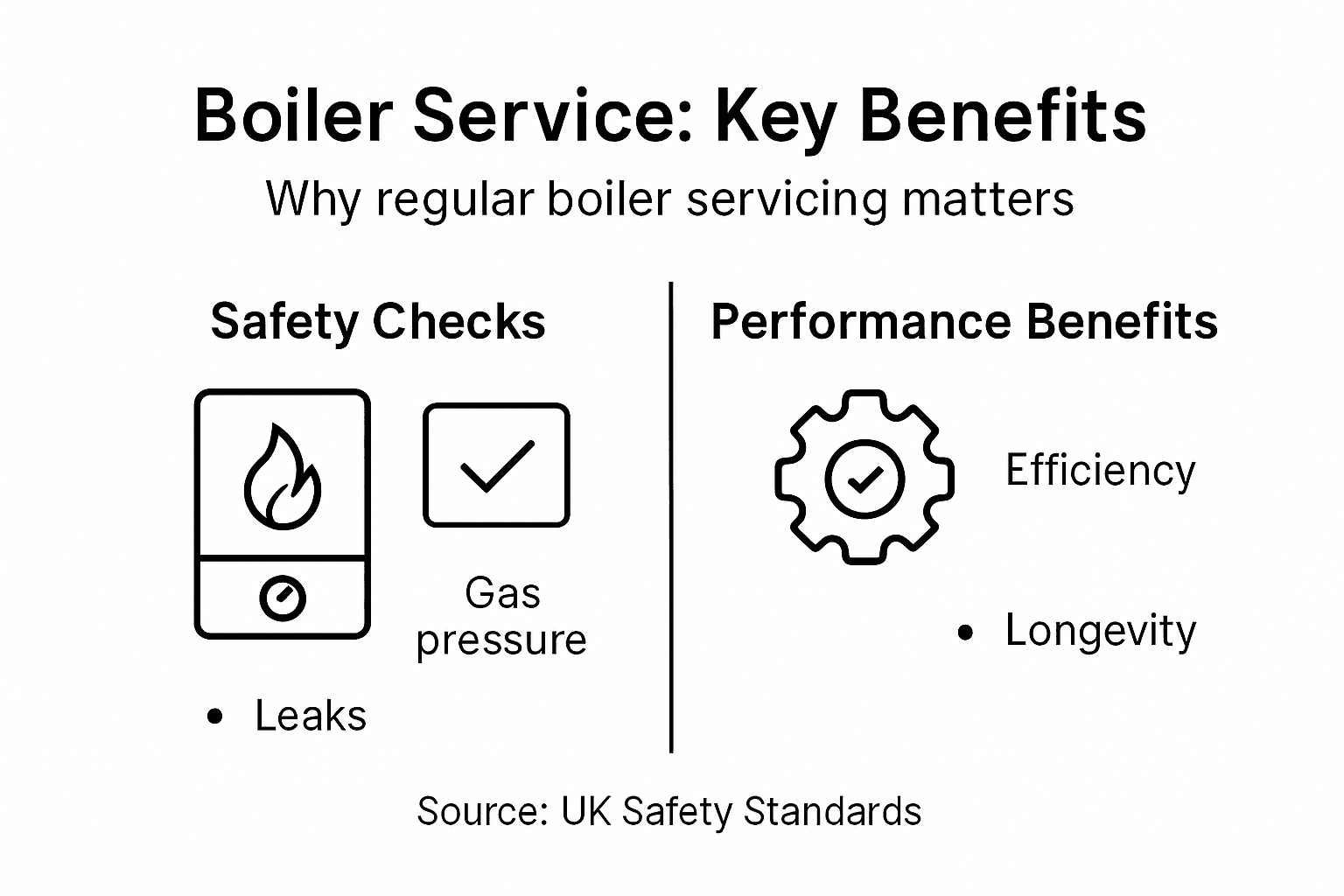 Infographic showing boiler safety checks and benefits