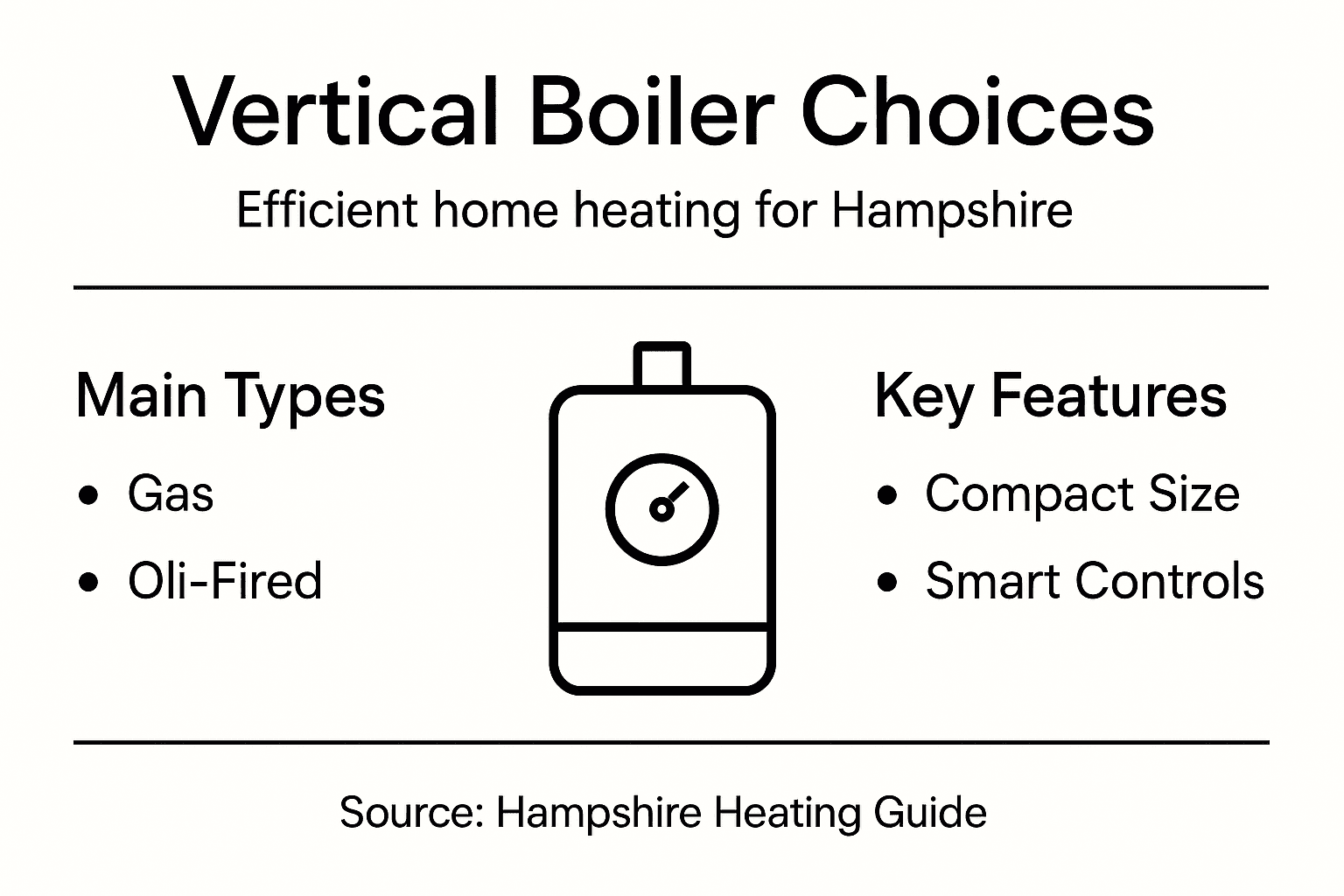 Infographic vertical boiler types and features
