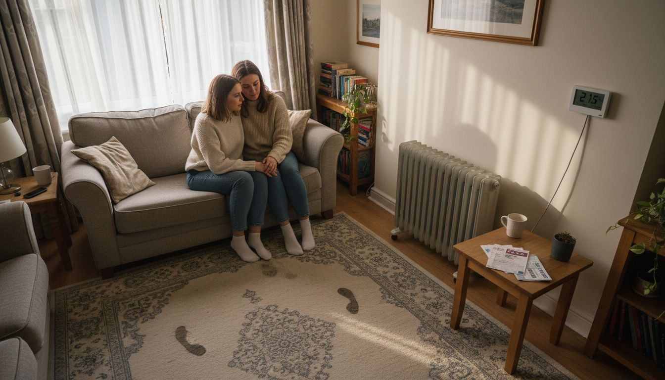 Couple using electric heating controls