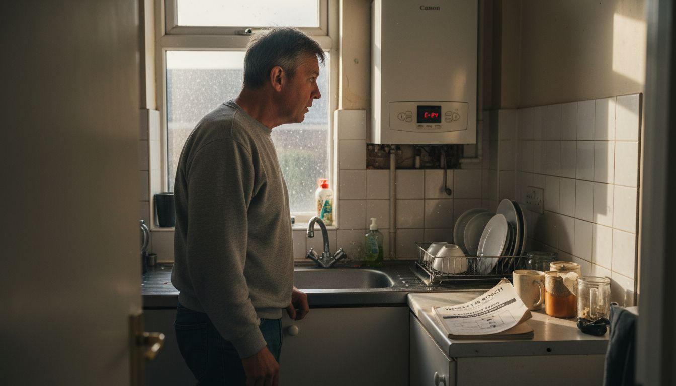 Hampshire resident checking broken kitchen boiler