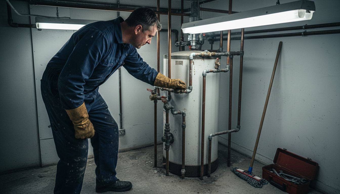 Plumber locating isolation valve near cylinder