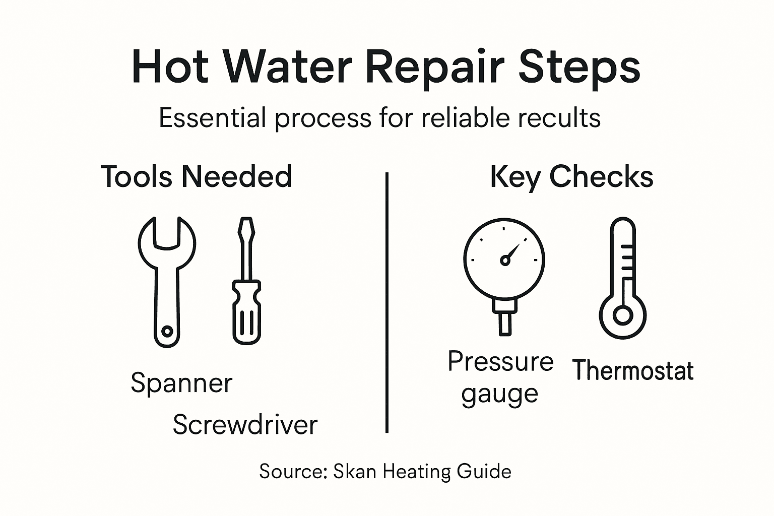 Infographic overview of hot water system repair steps