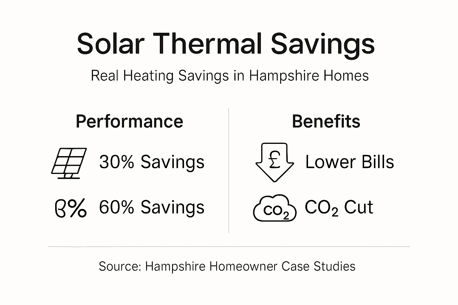 Infographic: solar heating benefits and savings highlights