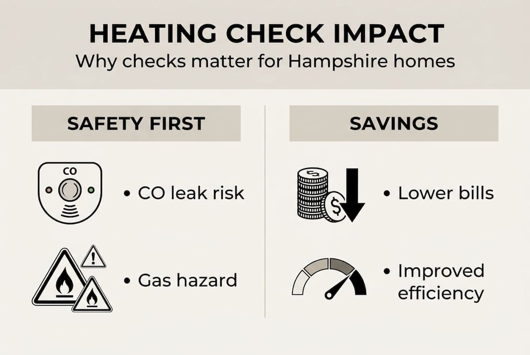 Infographic on heating check safety and savings