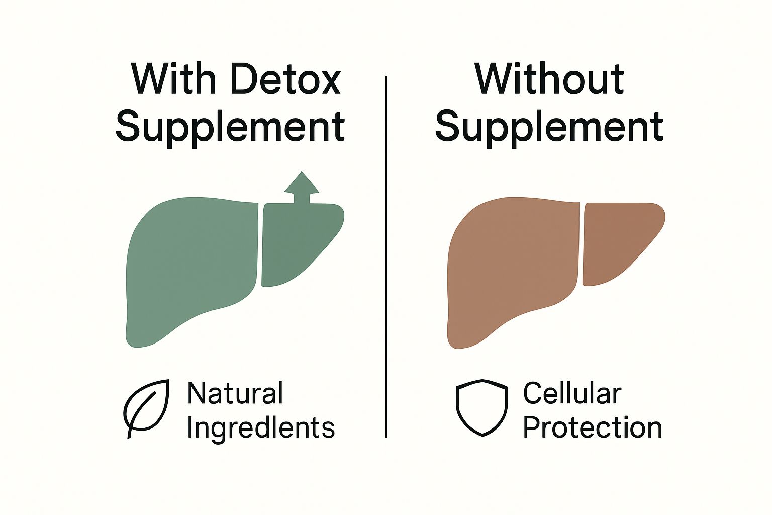 Liver health comparison with and without detox supplement