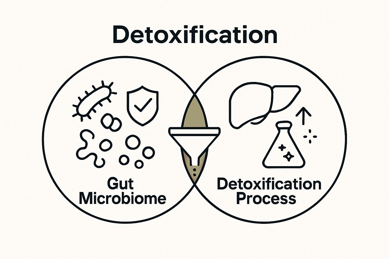 Infographic showing gut microbiome aiding detoxification