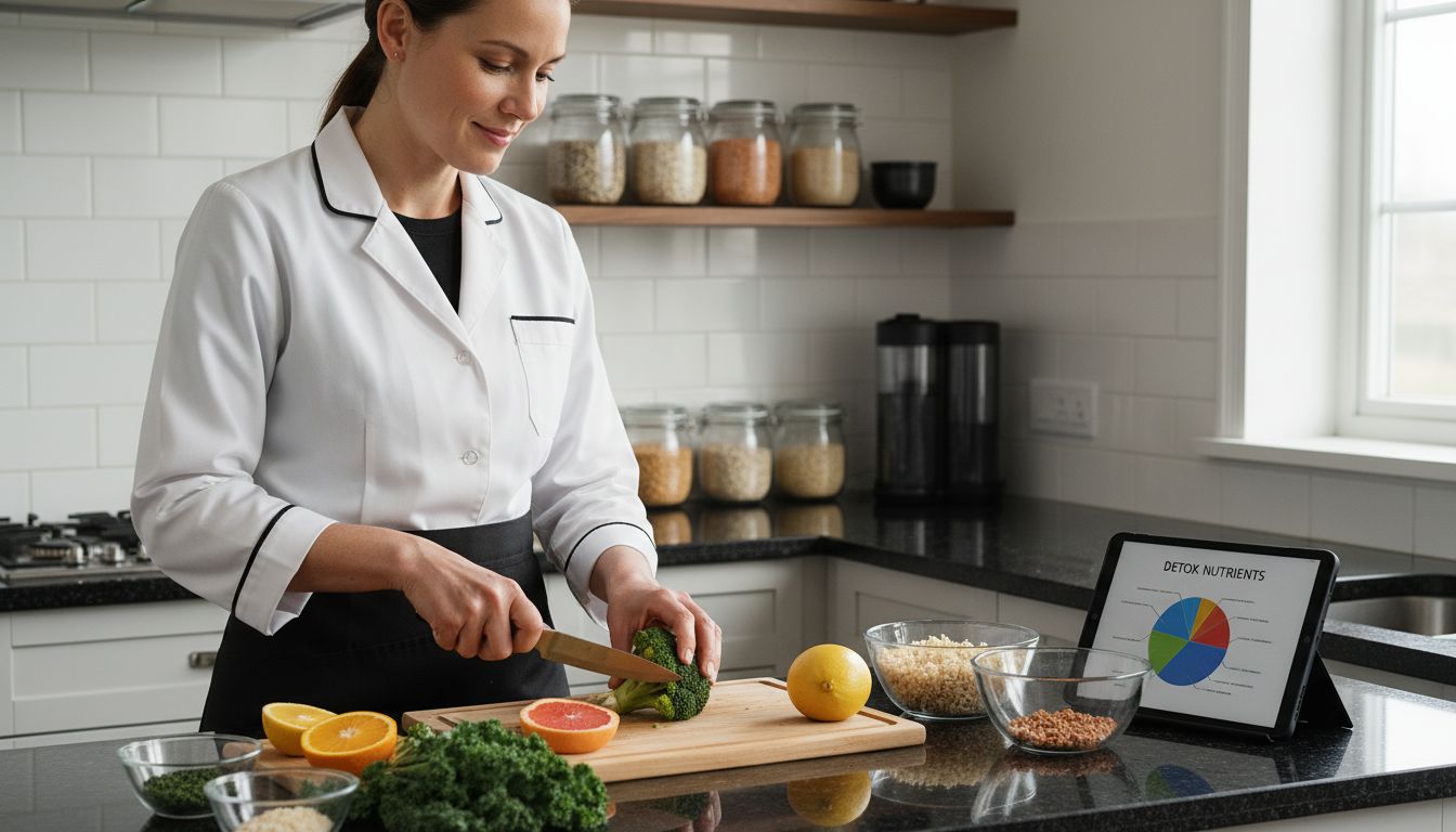 dietitian prepares detox meal