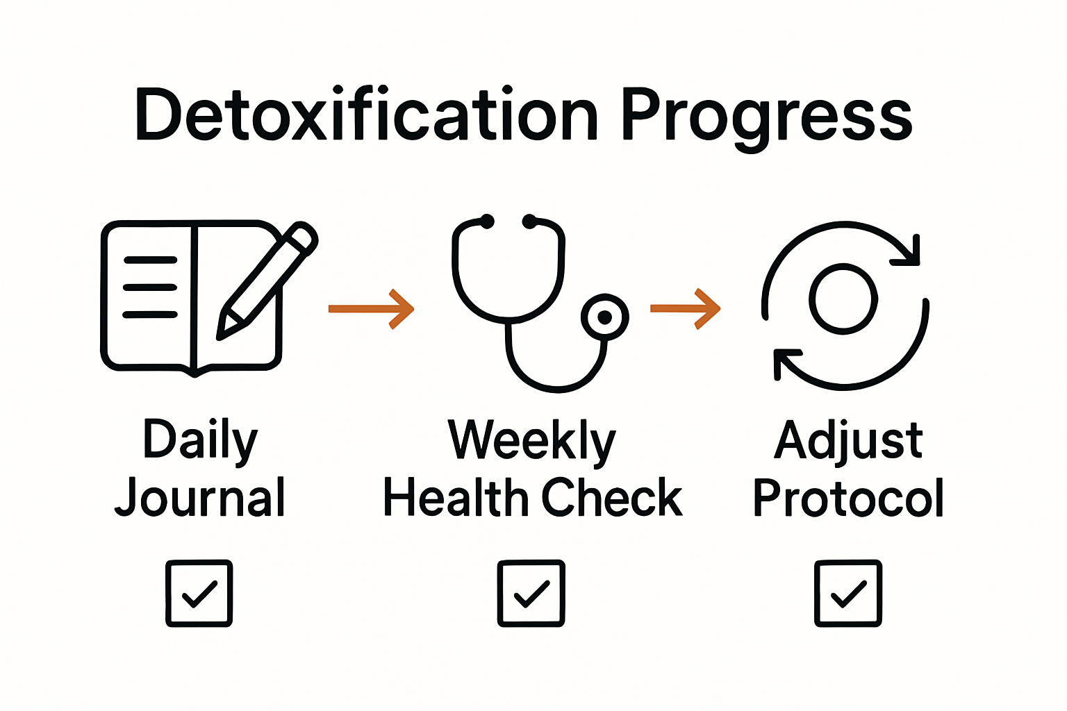 Detox monitoring infographic with checkpoints