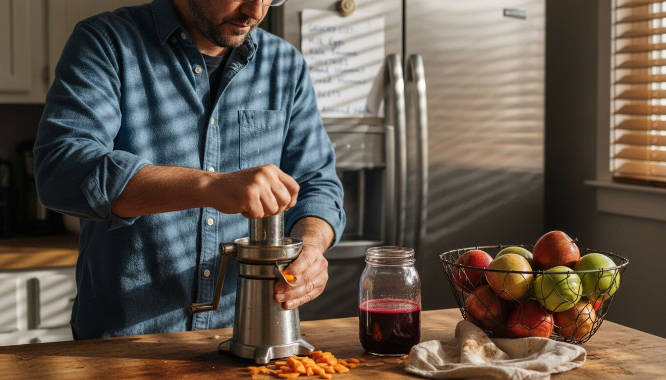 Man preparing juice for natural cleanse