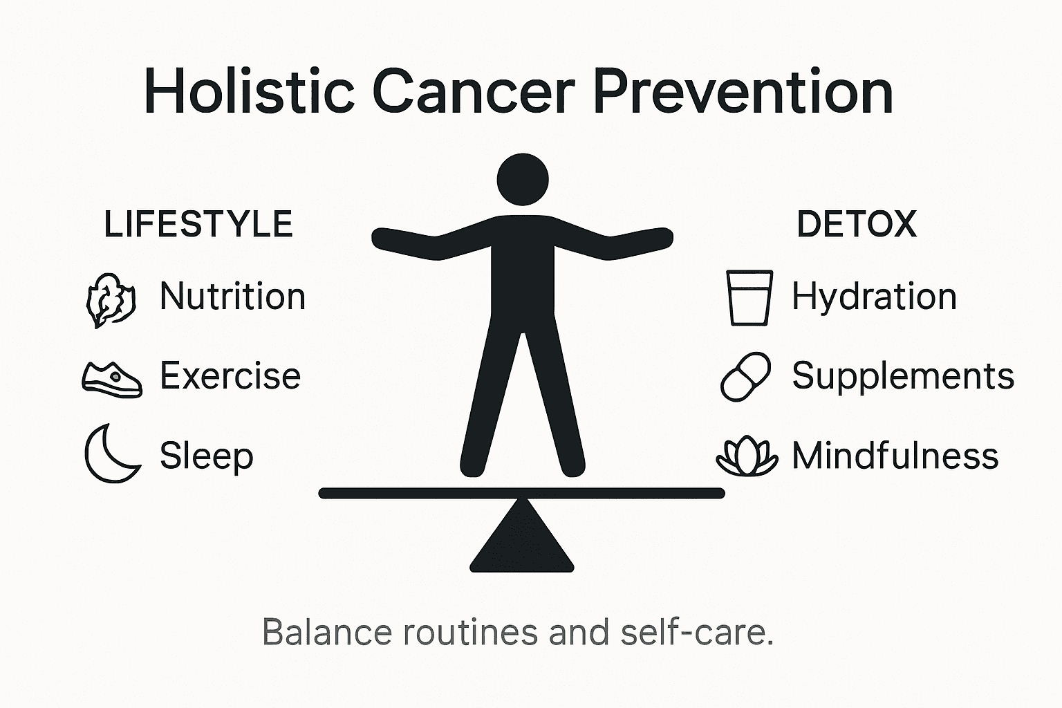 Infographic showing holistic cancer prevention and detox