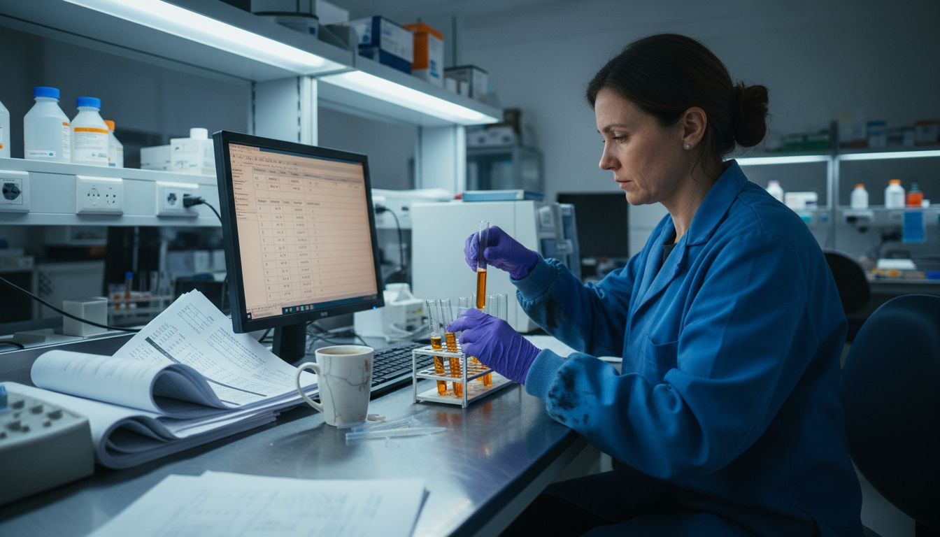 Technician analyzes liver detoxification samples