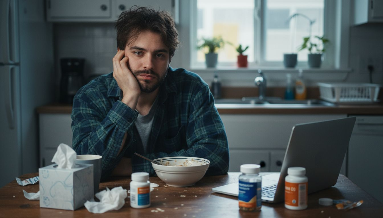 Man showing symptoms of energy loss